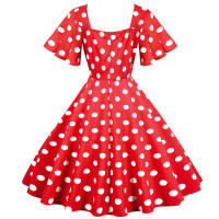 Vestido de fiesta elegante con lunares y mangas de mariposa para mujer, estilo veraniego. - details 17