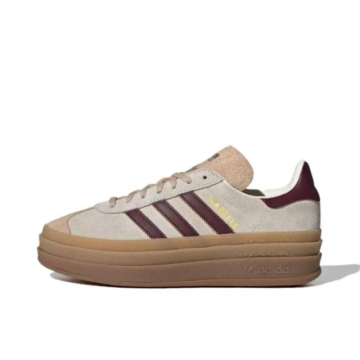 Leten Originals Gazelle Bold mujeres gris marrón moda clásica aumento de altura antideslizante zapatos de entrenamiento alemán IE0428 calcomanía - 1