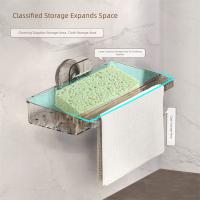 Estante de ducha con ventosa transparente, estante de drenaje para fregadero sin taladro, organizador de ducha de gran capacidad extraíble para cocina - details 5
