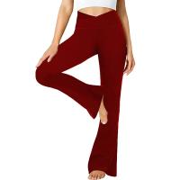 Pantalones Acampanados de Cintura Cruzada Suaves Pantalones Anchos para Yoga Casual - details 1