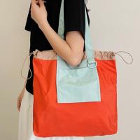 Bolso de compras plegable de color, bolso de bolsillo respetuoso con el medio ambiente de gran capacidad, bolso de mano con cordón impermeable reutilizable para niñas - details 23