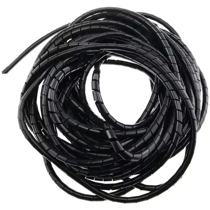 Organizador de alambre en espiral de 6mm y 10m, carcasa de tubo de envoltura, manguitos de Cable, tubo de bobinado negro - 1
