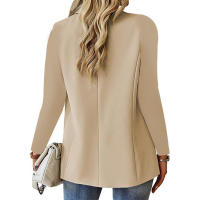 Moda Otoño Cárdigan Blazer de Manga Larga de Color Sólido para Mujeres - details 18
