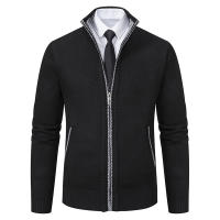 Jerséis de cuello alto a la moda para hombre, suéter grueso de lana para otoño e invierno, prendas de punto informales sólidas, Tops cálidos con cuello redondo para hombre - details 5
