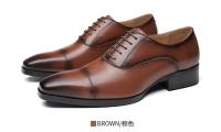 Zapatos de negocios de cuero con punta cuadrada y vestido de estilo moderno de cuero para hombre - details 2