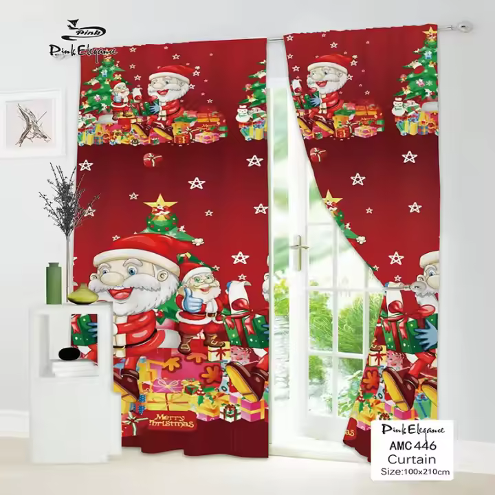 Cortina de Navidad para ventana o puerta, gran oferta, DECOR-1PC para el hogar - 1