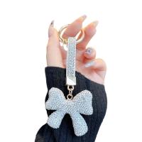 LLavero de lazo de diamante con diamantes de imitación para mujer, colgante con lazo de cristal coreano, creativo, con lazo de diamantes de imitación - details 6