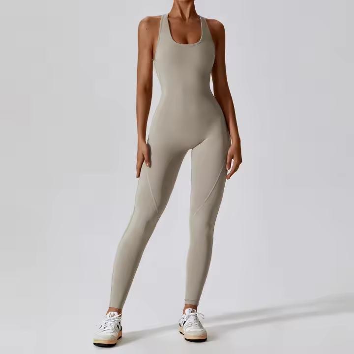 Romper de Pantalones Largos para Mujer Bodysuit de Alta Espalda con Asiento de Caderas - 1