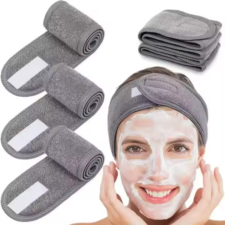 Diadema Facial de SPA para mujer, toalla de maquillaje para el cabello, diademas para lavado de cara, gorros de ducha suaves para el cabello, accesorios para el baño, 5 unidades - 1