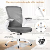 reposabrazos plegables, silla de ordenador giratoria de tejido de malla de 360 ° , gris oscuro - details 4