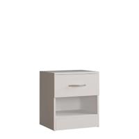 Diseños Home Descuento Mesita de noche Blanco 3 cajones con tiradores de metal Soporte para cajones antiflexión Muebles de dormitorio modernos 244 - details 11