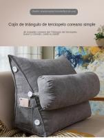Respaldo de noche triangular de terciopelo coreano de Color sólido nórdico, ventanilla, cojín grande para sofá, cojín grande, al por mayor, soporte para la cintura - details 1