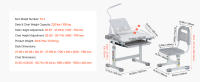 SucceBuy Juego de escritorio y silla de estudio ajustable para niños con lámpara, escritorio inclinado y ajuste de altura, gris - details 6