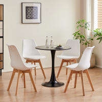 Mesa redonda blanca para cocina, comedor, sala de estar, muebles de estilo nórdico moderno, mesa pequeña para balcón, 70CM - details 5