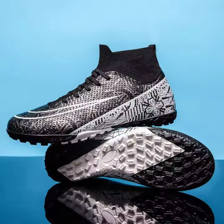 Zapatos deportivos de entrenamiento anchos para fútbol TF AG FG de tobillo alto antideslizantes Foo para interiores de césped para hombres y mujeres - 1