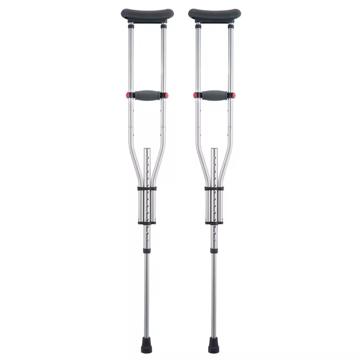 SucceBuy Muletas para axilas, muletas de aluminio ligeras y ajustables en altura de 13 niveles con almohadillas suaves para las axilas - 1