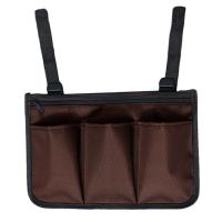 Bolsa de almacenamiento con múltiples bolsillos para reposabrazos de silla de ruedas, asiento portátil impermeable, reposabrazos, bolsillo de almacenamiento lateral, gran capacidad con hebilla - details 3