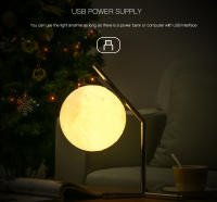 Lámpara de noche de luna con impresión 3D, luz de escritorio para dormitorio, estudio, decoración del hogar, iluminación - details 4