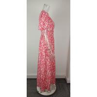 Vestido Elegante con Estampado Pastoral y Cuello en V para Mujer, Estilo Nuevo 2025, Ajustado a la Cintura - details 15