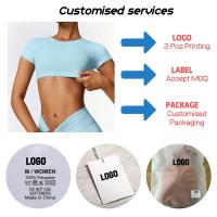 Top de Yoga de manga corta para mujer, Sujetador deportivo de alta elasticidad, ropa deportiva para gimnasio y Fitness - details 0