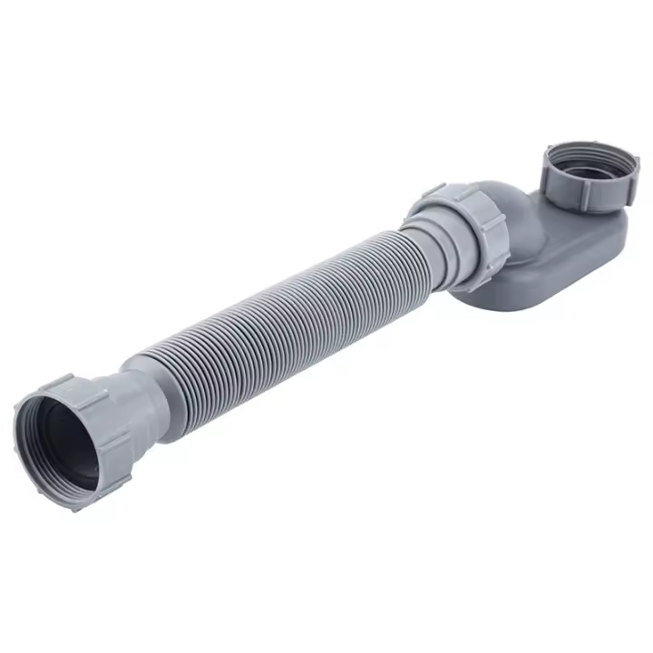 Tubo de drenaje de ducha de bañera Flexible, trampa de bajo perfil, 1 1/2 P, plana, libre de pie, drenaje de bañera - 1