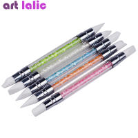 Brocha de Silicona para Arte de Uñas 5Pcs Pincel de Escultura en Polvo de Espejo Doble Cabeza Herramienta de Manicura para DIY Gel UV - details 0