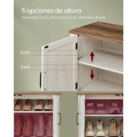 Armario Zapatero de 3 Niveles Estilo Americano Tradicional Altura Ajustable Asas y Patas Robustas - details 3