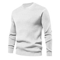 Suéter de punto para hombre, camiseta informal de manga larga con cuello redondo y ajuste holgado - details 5