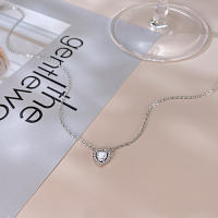 Pendientes de acero inoxidable de alta calidad con incrustaciones de circonita, collar de amor para mujer - details 7