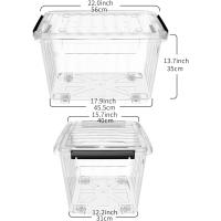 Cajas de Almacenamiento de Plástico con Ruedas 55L*6 Organizador Transparente para Oficina en Casa - details 2