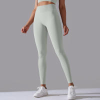 Hamidou-pantalones de Yoga sin costuras para mujer, ropa deportiva de Fitness, Leggings de cintura alta, pantalones de ejercicio para correr, 11 colores - details 33