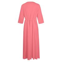 Vestido de Verano para Mujer 2024 Moda Casual con Cuello de Corbata Mangas 3/4 Botón de Cierre - details 20