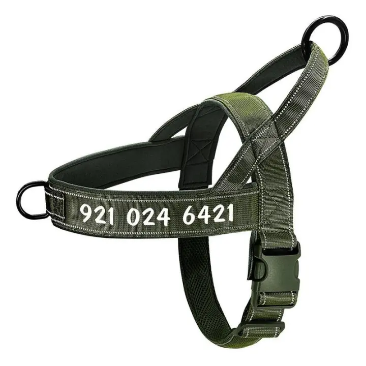 Arnés de Nailon personalizado para Perros, Chaleco reflectante sin Lágrimas para Perros medianos y grandes, suministro de entrenamiento para Pastor Alemán - 1
