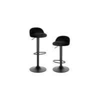 Juego de 2 taburetes de bar giratorios, taburetes altos con altura ajustable entre 60,5 y 82 cm, taburetes de cocina, estructura de metal, con respaldo y reposapiés, 0651BY-2 - details 7