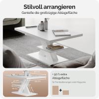 Mesa de Centro Repisa de Almacenaje Madera Resistente a Rasguños Mesa Auxiliar Rectangular Moderna Soporta 50kg Salón Sofá Detroit 90x60cm Blanco - details 2