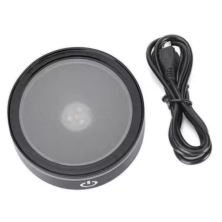Base de luz LED con Interruptor táctil sensible, pantalla redonda colorida para marco de fotos de cristal grabado con láser 3D - 1