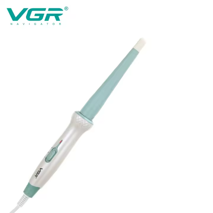 VGR profesional forma de cono rizador de pelo de cerámica plancha rizador varita rodillos Waver herramientas de estilismo calor rápido eléctrico rizado V-586 - 1