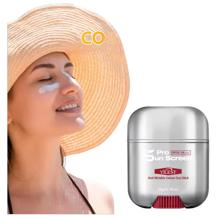YILEST SPF50+ PA++++ Barra solar antiarrugas 20 g - Protección UV natural Esencia vegetal unisex Sin tinte Portátil - 1