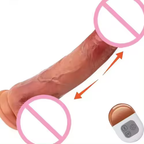 Vibrador realista de 9.8" con estimulación anal y del punto G, de silicona, con control remoto telescópico, para la masturbación femenina. - 1