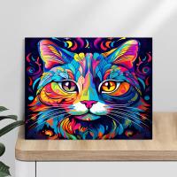 RUOPOTY-pintura acrílica por números para adultos, dibujo de gato colorido, regalo Diy, decoración del hogar para niños, artesanía - details 1