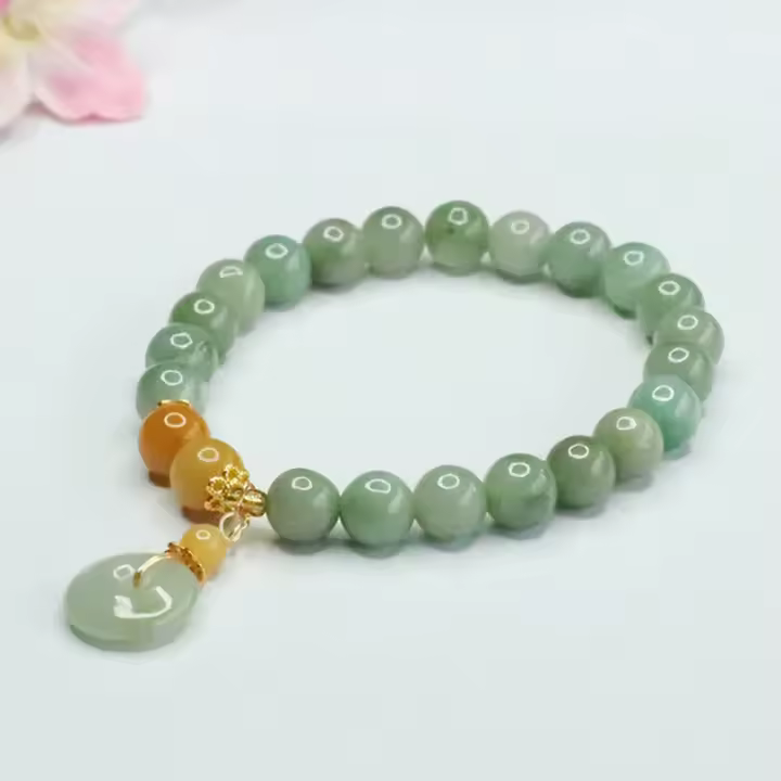 Óleo esmeralda mão verde cuerda seguridad fivela yoyo pulsera - 1