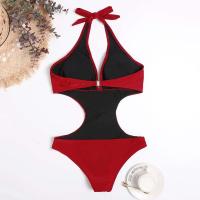 2023 sexy corte Trikini nuevo sólido Tre, escote en V profundo, espalda descubierta es un traje de baño Monokini para mujer Tre - details 2