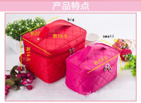 Bolso De Cosméticos Profesional Para Mujer 2023 Capacidad Grande Bolsa De Maquillaje Y Viaje Estilo Cuadriculado Material Nylon Cierre De Cremallera - details 2