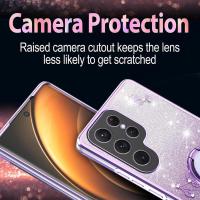 Funda de silicona transparente con purpurina para Samsung Galaxy S25 Ultra con soporte de anillo - details 11