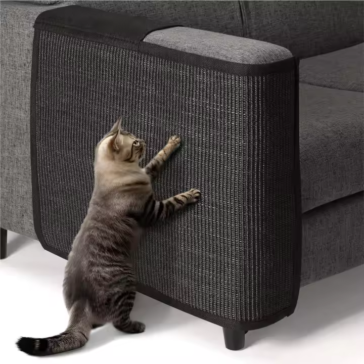 Navaris Rascador para Gatos - Protector para Esquina de sofá o sillón - Afilador de uñas de sisal para Mascotas - para el Lado Derecho en marrón - 1