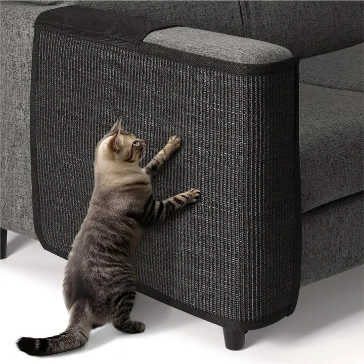 Navaris Rascador para Gatos - Protector para Esquina de sofá o sillón - Afilador de uñas de sisal para Mascotas - para el Lado Derecho en marrón - 1