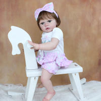 BZDOLL-Muñeca Reborn de silicona suave para bebé, cuerpo de tela de princesa, vestido de bebé con piel de pintura 3D, 24 pulgadas - details 6