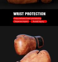 Guantes de Boxeo Retro Colores para Adultos Cuero PU para MMA, Muay Thai, Sanda GYM 6 a 12OZ - details 3