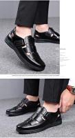 Sandalias de cuero informales formales con suela suave antideslizantes de verano para hombre, zapatos para papá de mediana edad, color negro - details 12