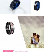 Anillo de tungsteno unisex, alianza de boda de circonita azul, anillo de fibra de carbono con dragón celta - details 2